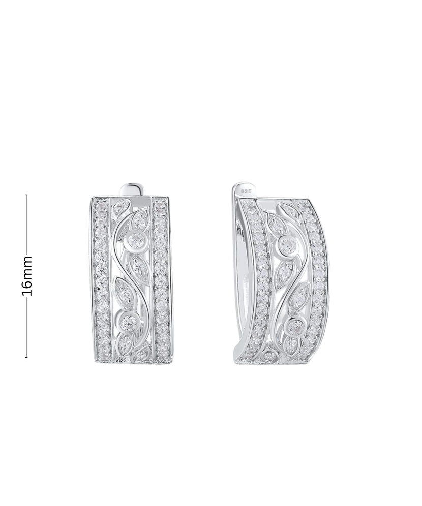 Sterling silver earrings with zircons