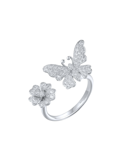 Sterling silver ring with zircons