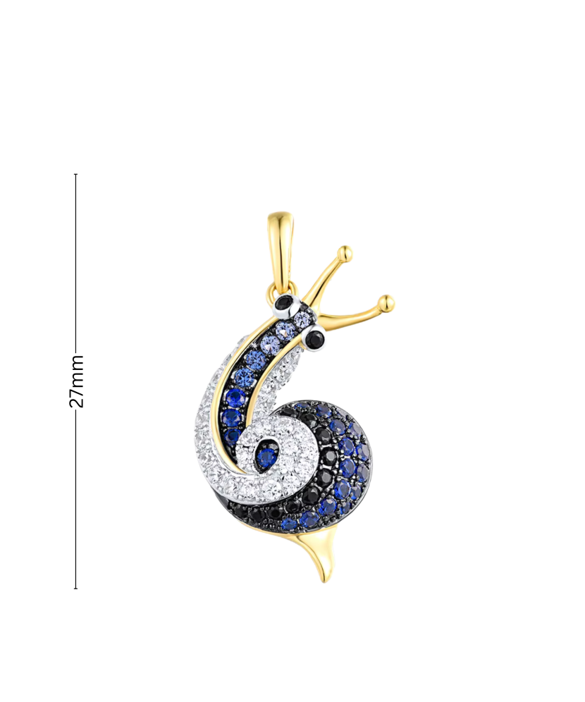 Gilded Sterling Silver pendant with spinels and zircons