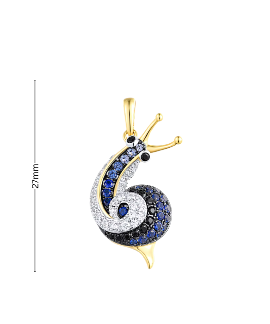 Gilded Sterling Silver pendant with spinels and zircons