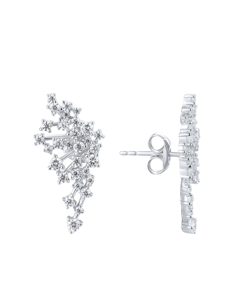 Hopeiset korvakorut zirkoneilla