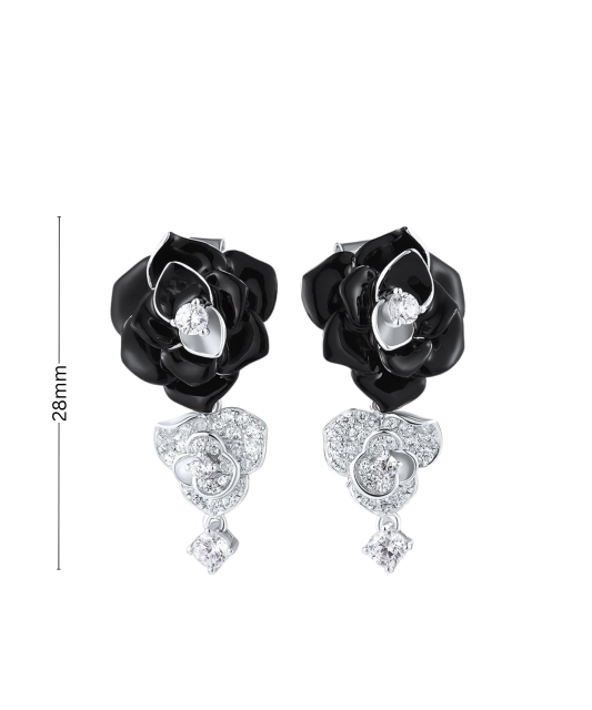 Sterling silver earrings with enamel and zircons