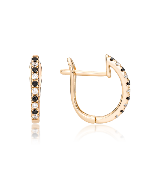 Gold earrings with zircons