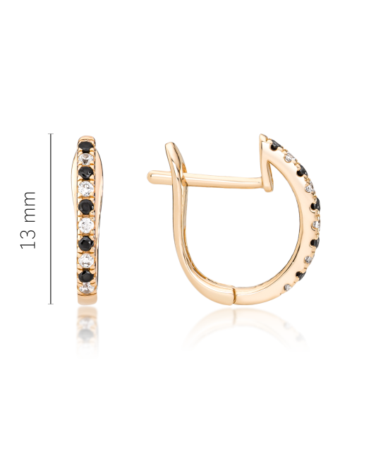 Gold earrings with zircons