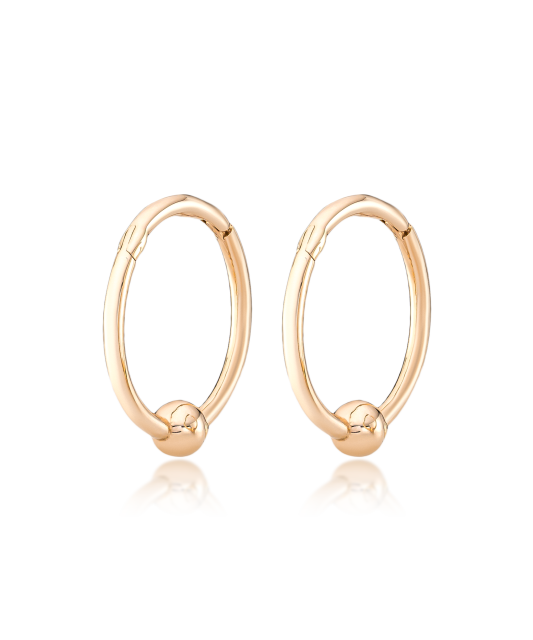 Gold hoop earrings 13mm