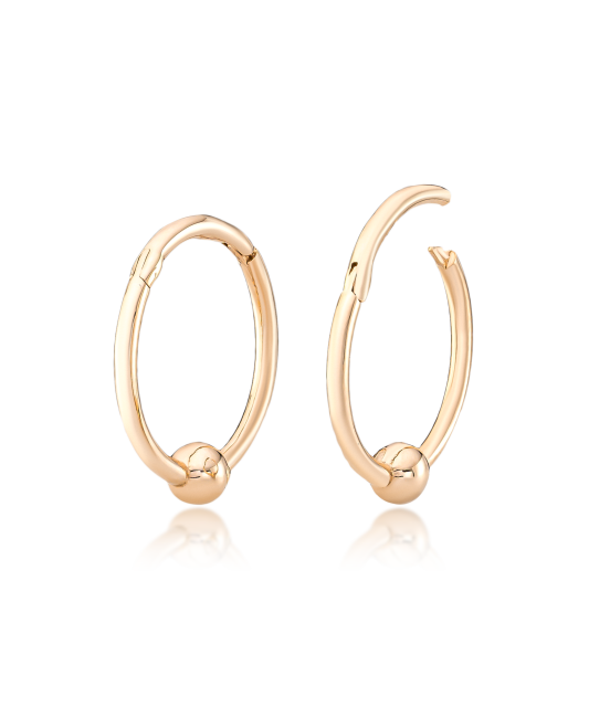 Gold hoop earrings 13mm