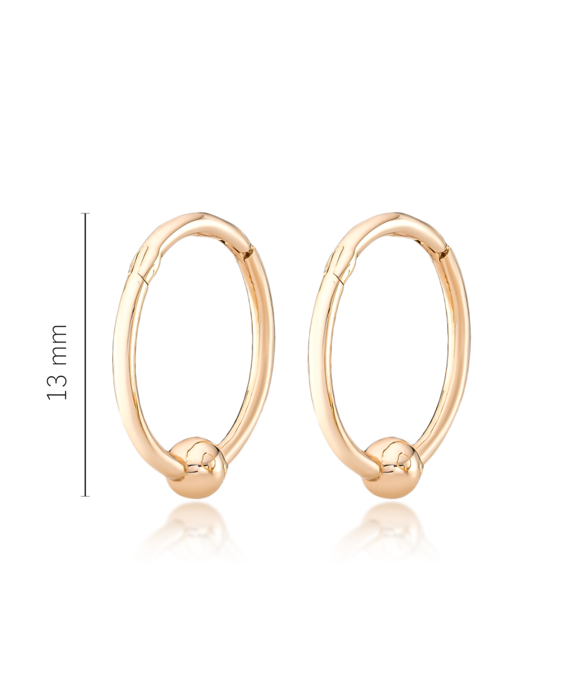 Gold hoop earrings 13mm