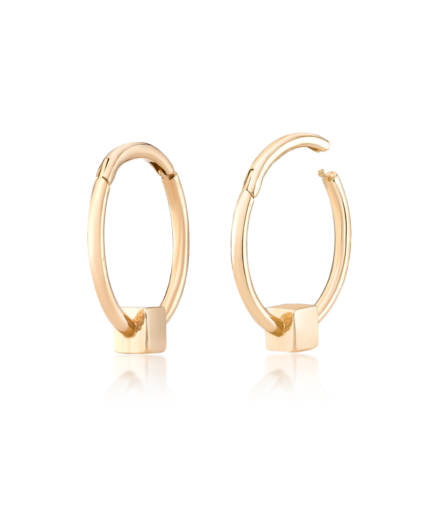 Gold hoop earrings 13mm