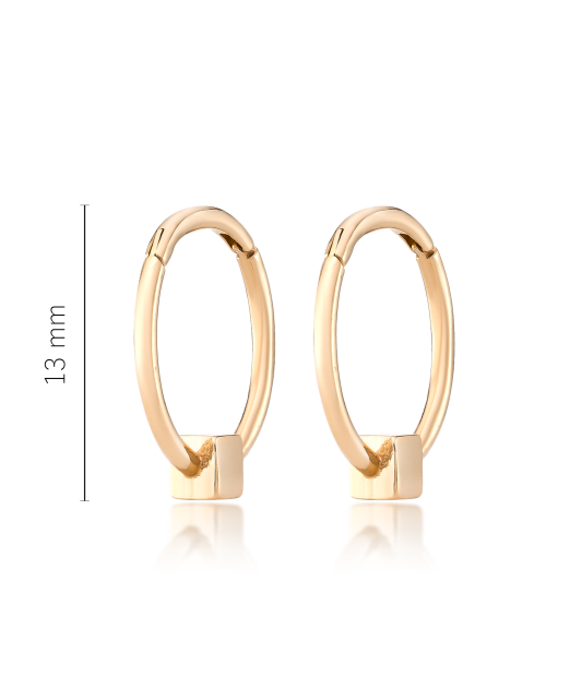 Gold hoop earrings 13mm
