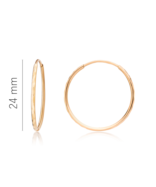 Gold engraved hoop earrings 24m