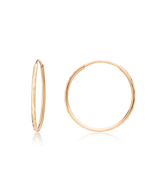 Gold engraved hoop earrings 24m