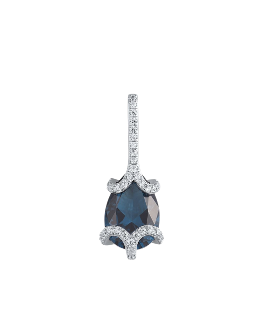 Sterling Silver pendant with nano sapphire and zircons