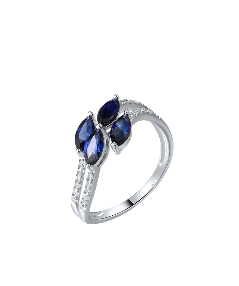 Sterling Silver ring with nano sapphires