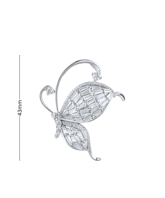 Sterling silver  brooch with zircons "butterfly"