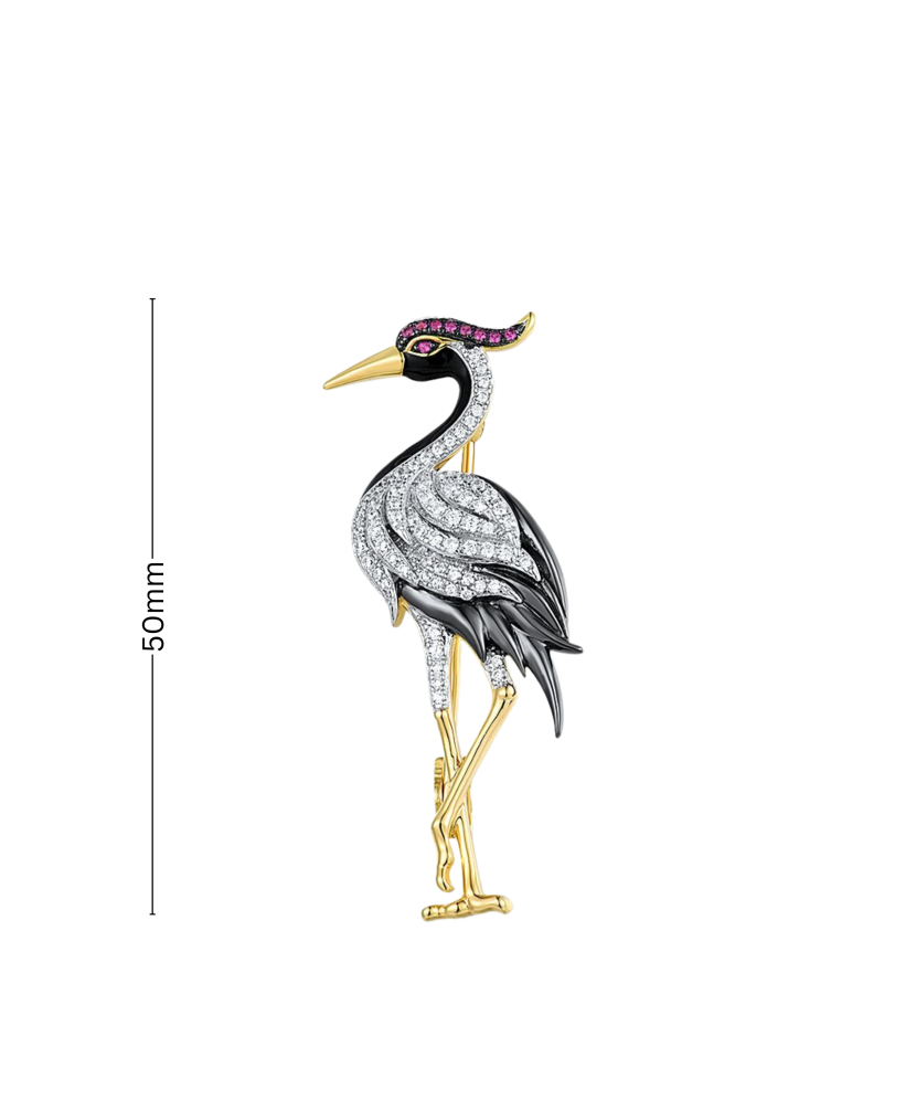 Kullattu Hopeinen rintaneula zirkoneilla