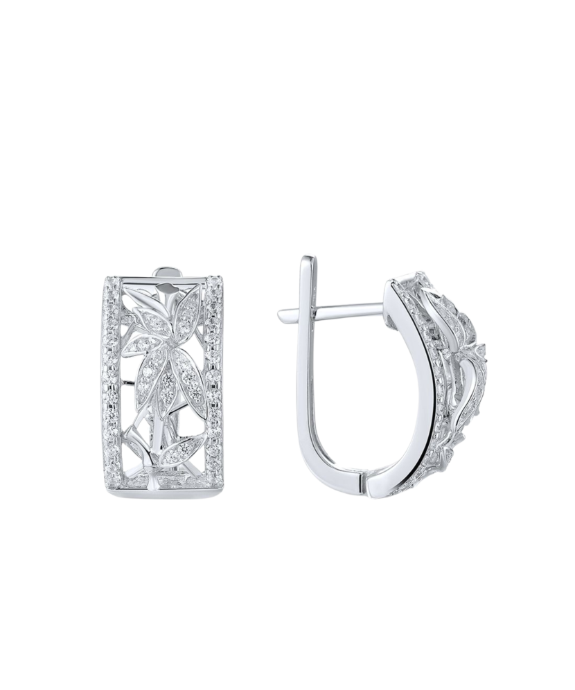 Sterling silver earrings with zircons