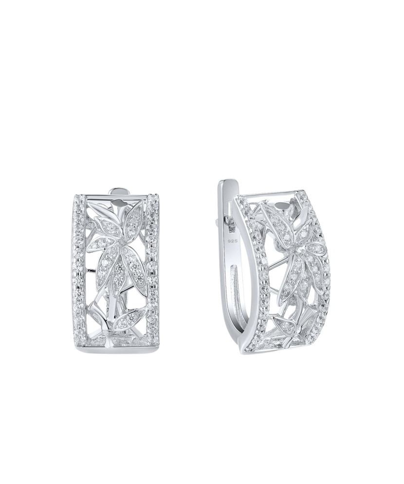 Hopeiset korvakorut zirkoneilla