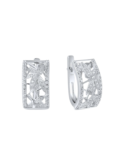 Sterling silver earrings with zircons