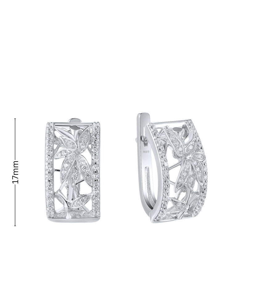 Sterling silver earrings with zircons