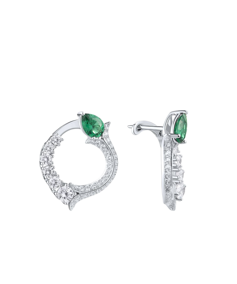 Sterling Silver earrings with zircons and spinels