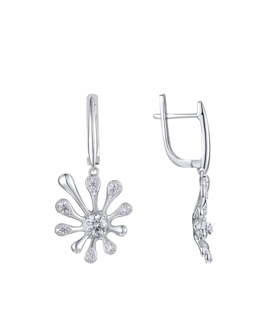 Hopeiset korvakorut zirkoneilla