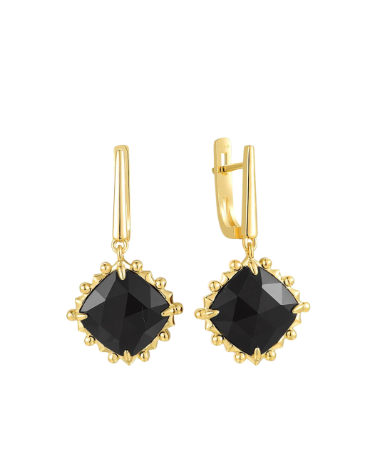 Kullatut hopeakorvakorut akaattia