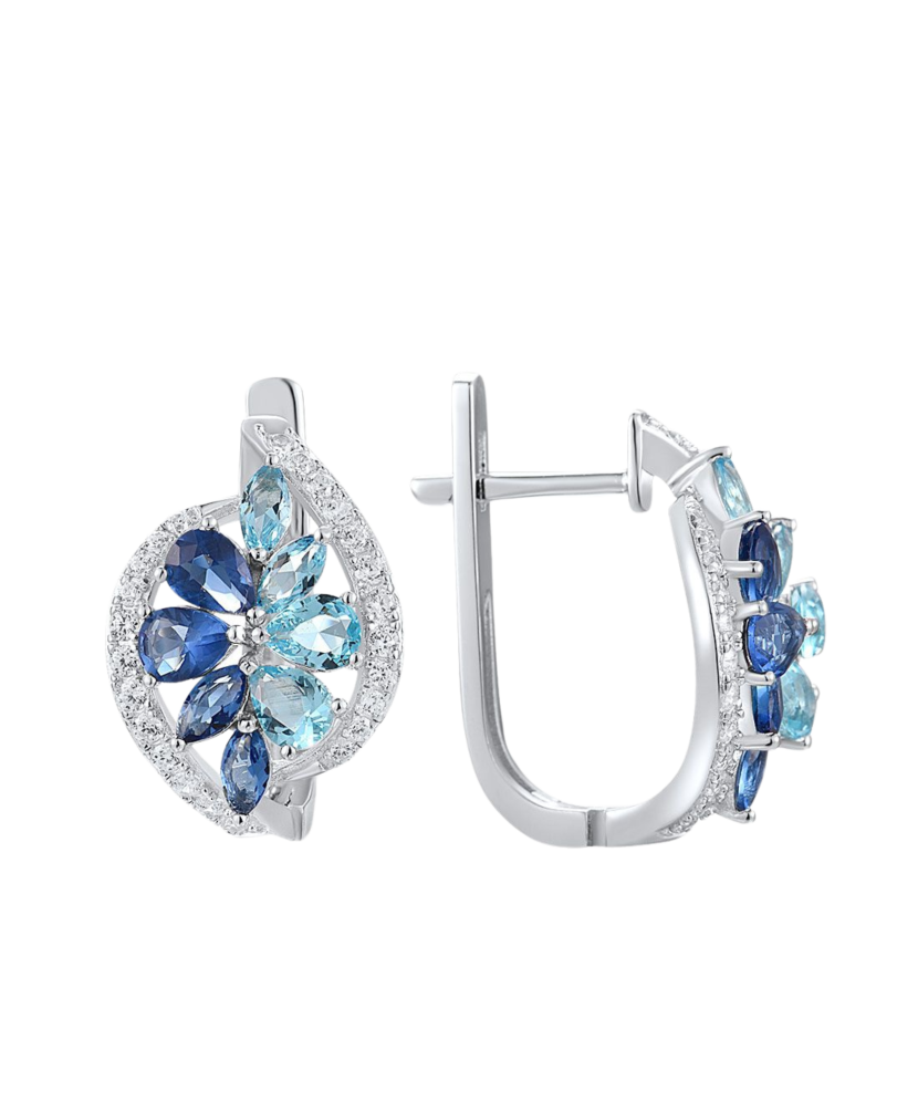 Sterling silver earrings with zircons