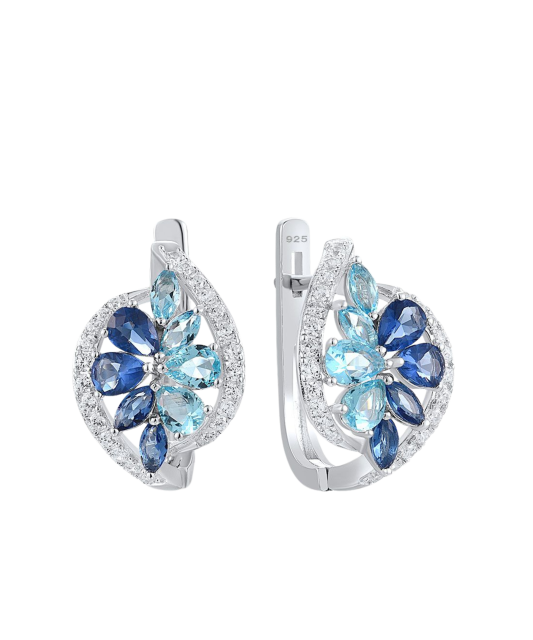 Sterling silver earrings with zircons
