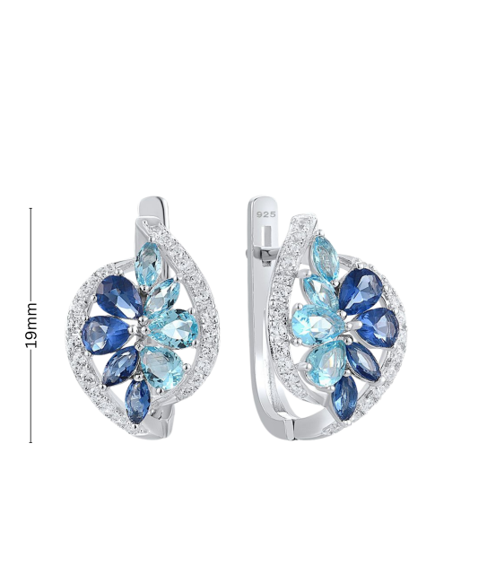 Sterling silver earrings with zircons