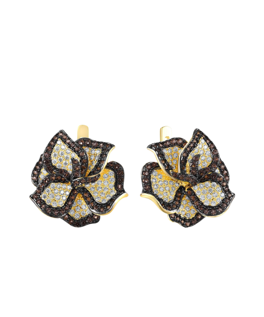 Kultaahopeiset korvakorut spinelleillä ja zirkoneilla