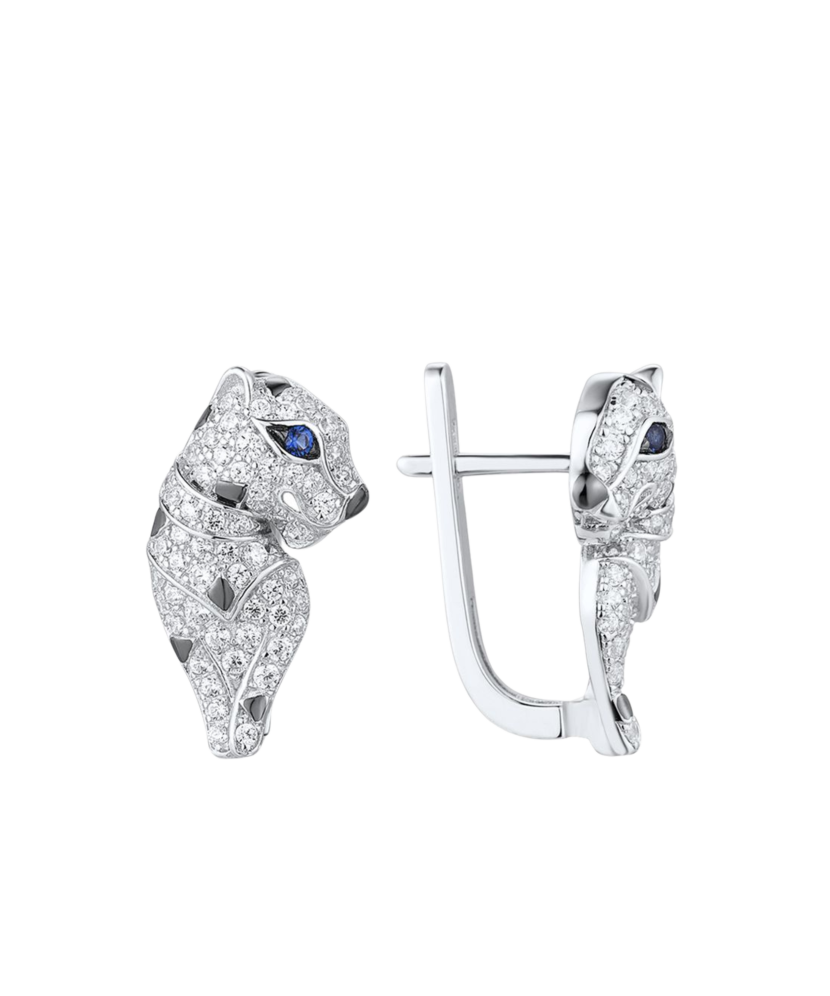 Sterling silver earrings with zircons