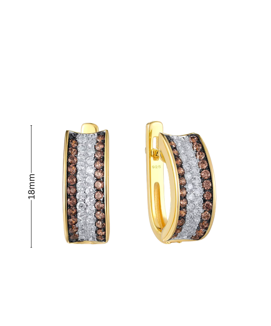 Kultaahopeiset korvakorut zirkoneilla