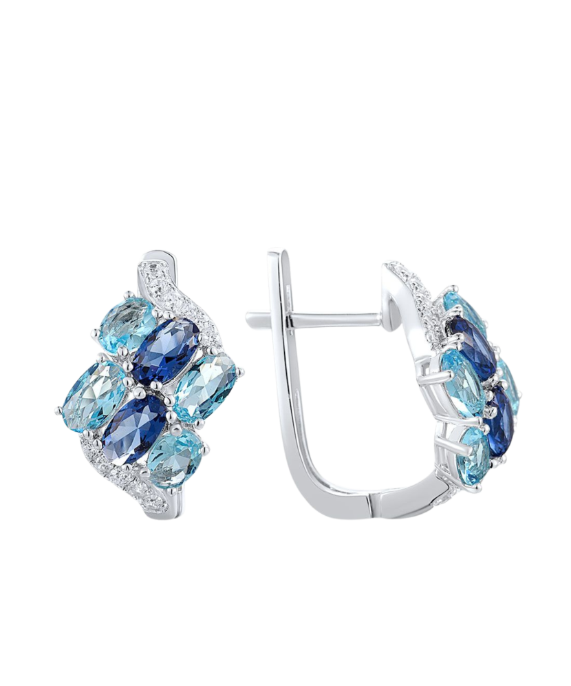 Sterling silver earrings with zircons