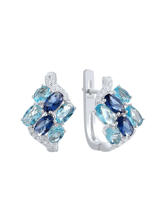 Sterling silver earrings with zircons
