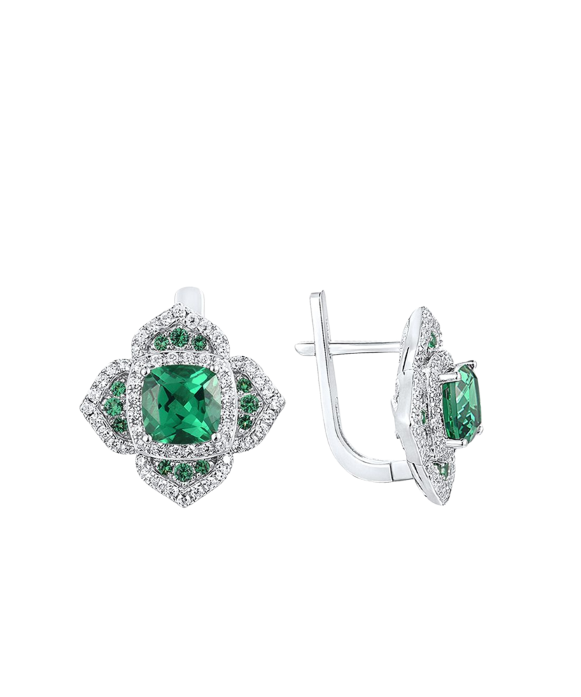 Sterling Silver earrings with zircons and spinels