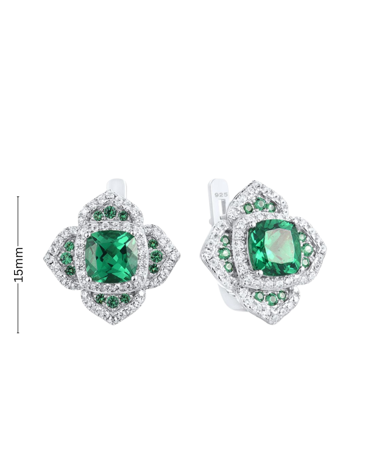 Sterling Silver earrings with zircons and spinels