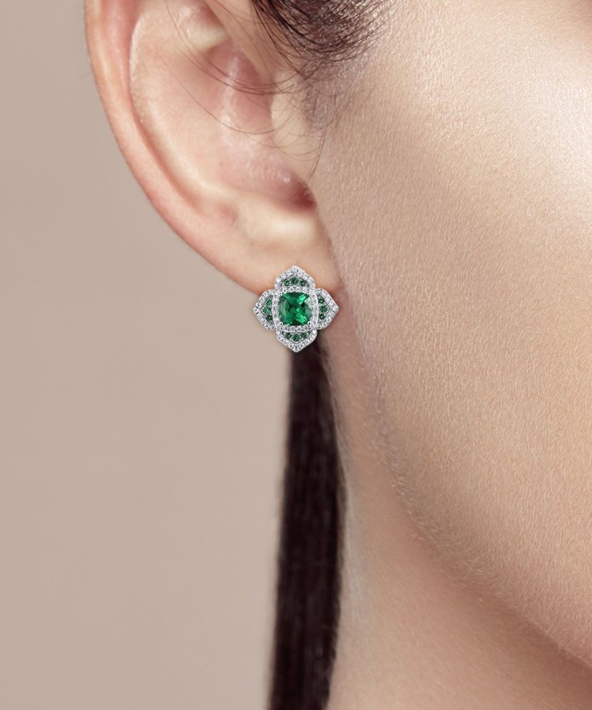 Sterling Silver earrings with zircons and spinels