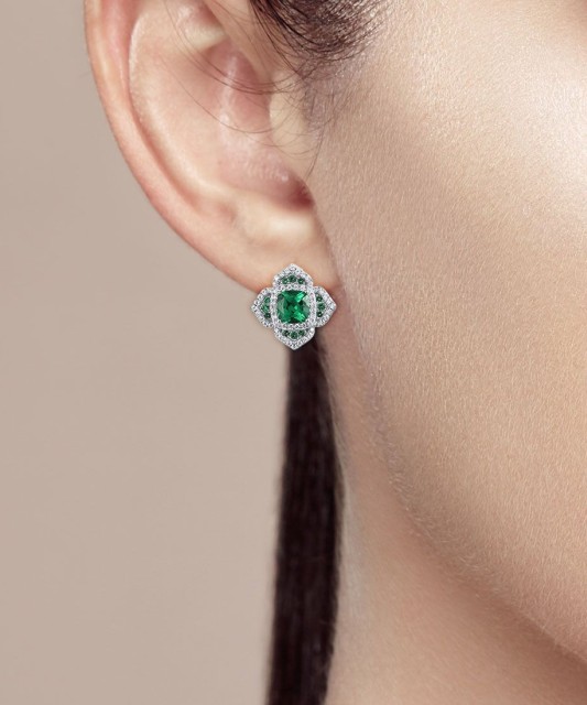 Sterling Silver earrings with zircons and spinels