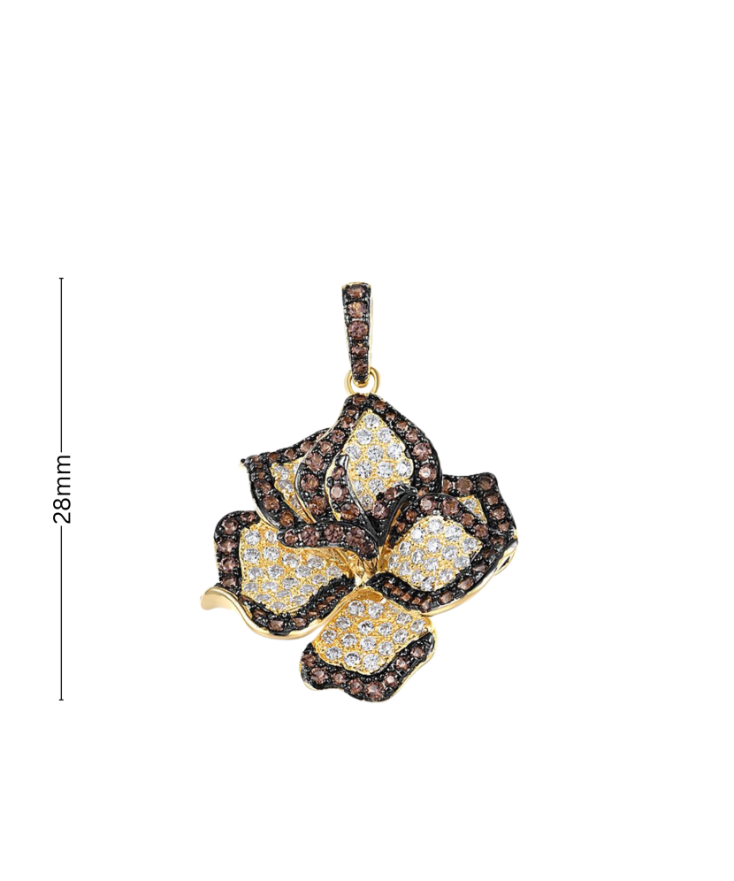 Gilded Sterling Silver pendant with spinels and zircons