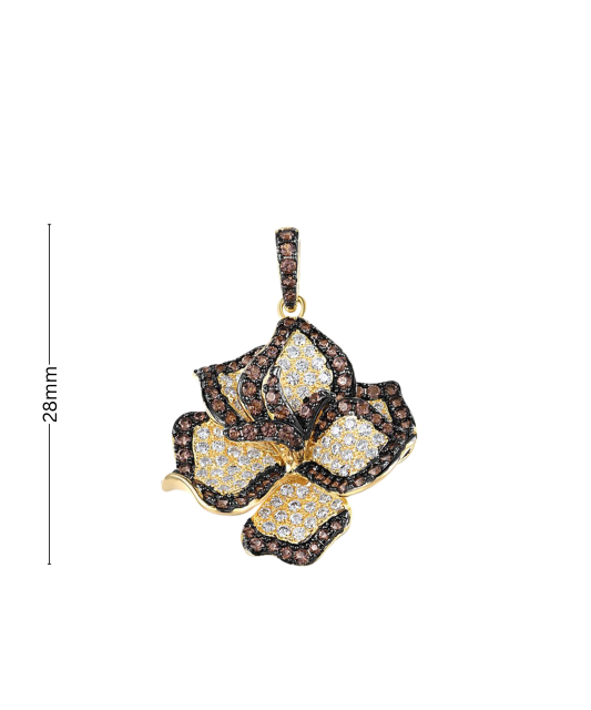Gilded Sterling Silver pendant with spinels and zircons
