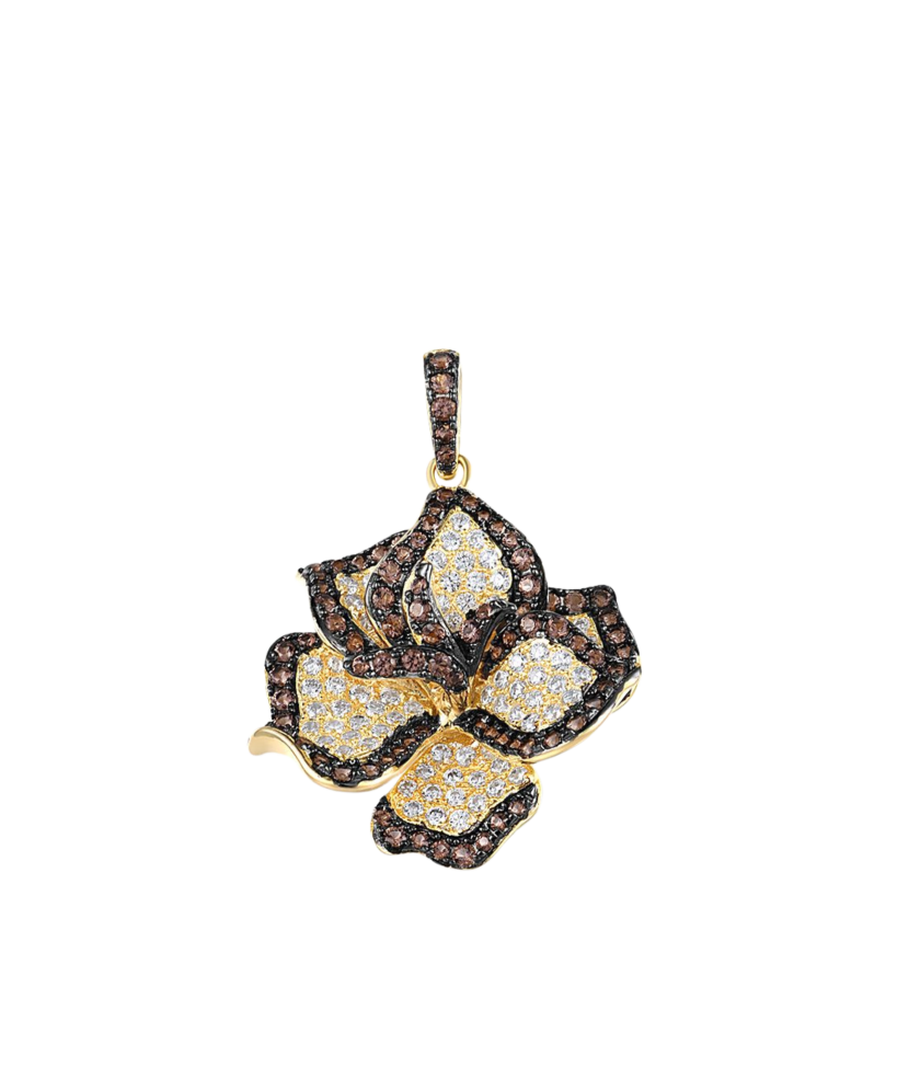 Gilded Sterling Silver pendant with spinels and zircons