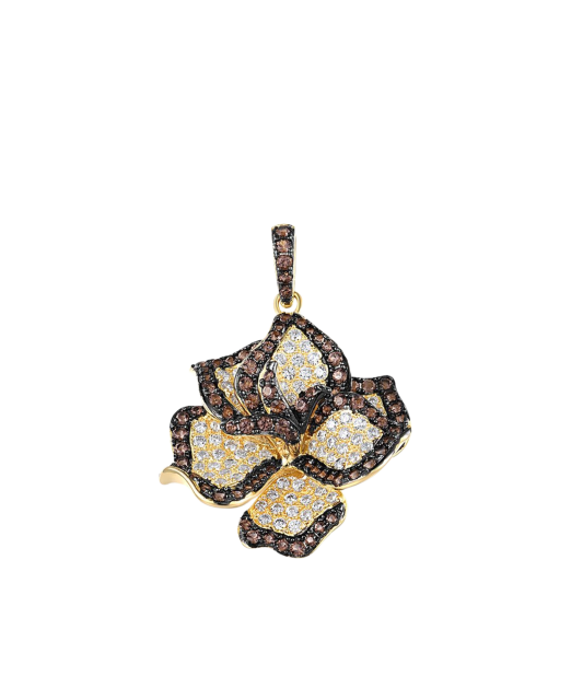 Gilded Sterling Silver pendant with spinels and zircons