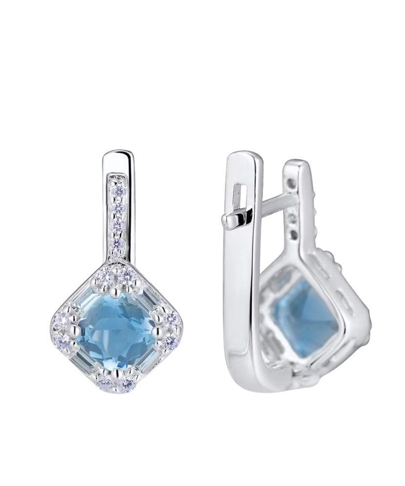 Sterling silver earrings with zircons