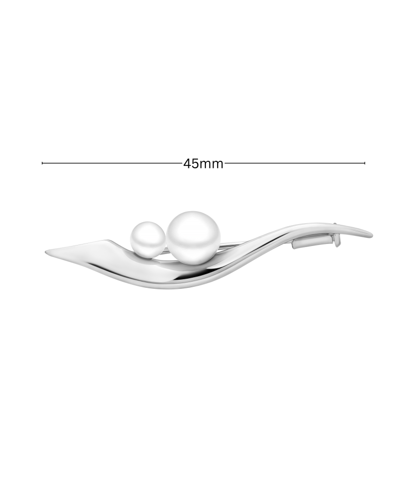 Sterling silver  brooch with pearls and zircons