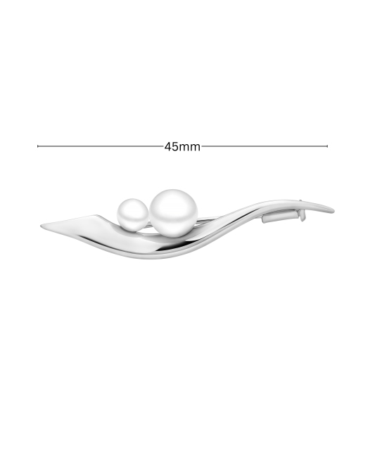 Sterling silver  brooch with pearls and zircons