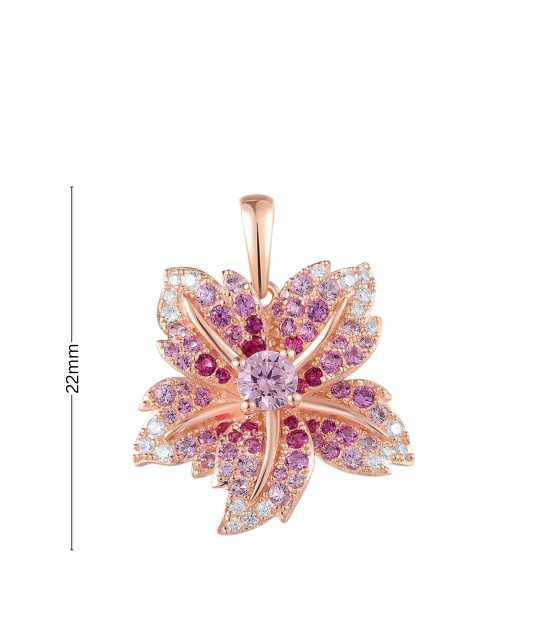 Gilded Sterling Silver pendant with zircons  "Flower"