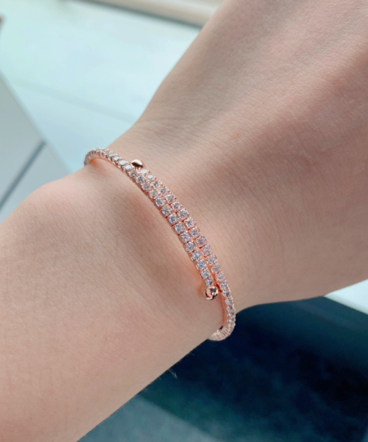 Gold plated sterling Silver bracelet with zircons