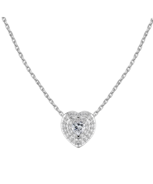 Sterling silver chain with zirconium pendant