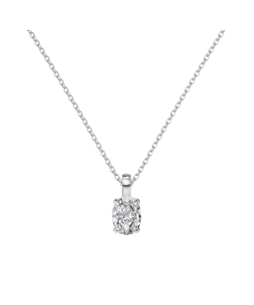 Sterling silver chain with zirconium pendant