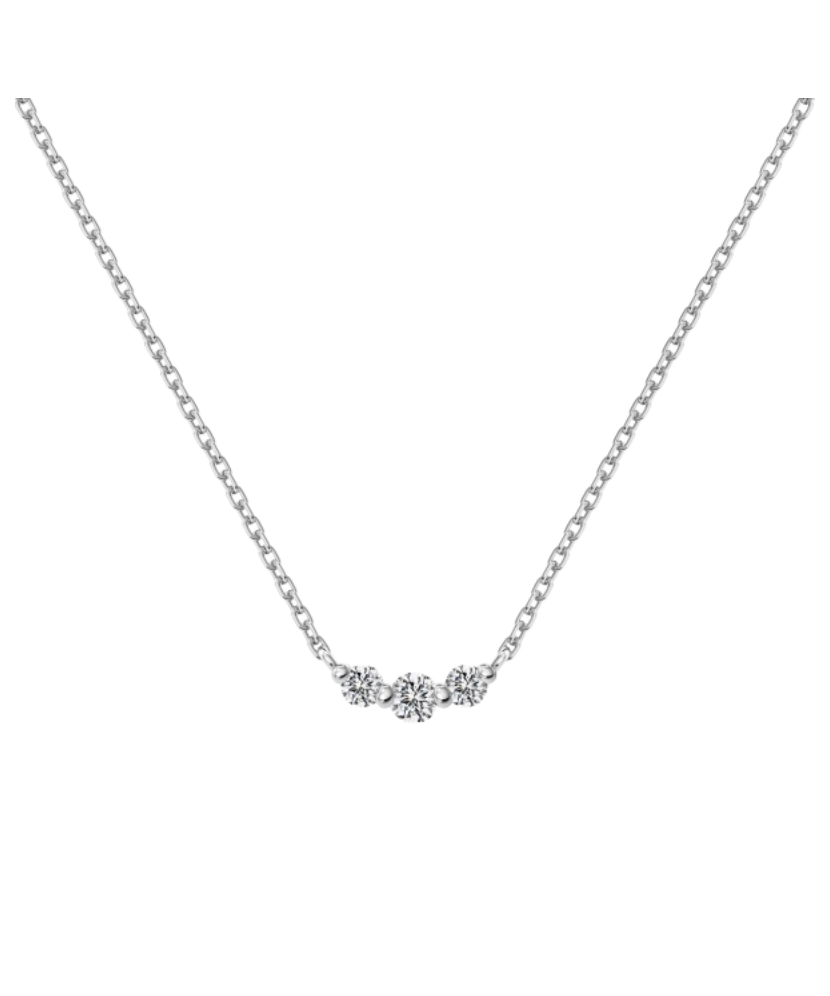Sterling silver chain with zirconium pendant